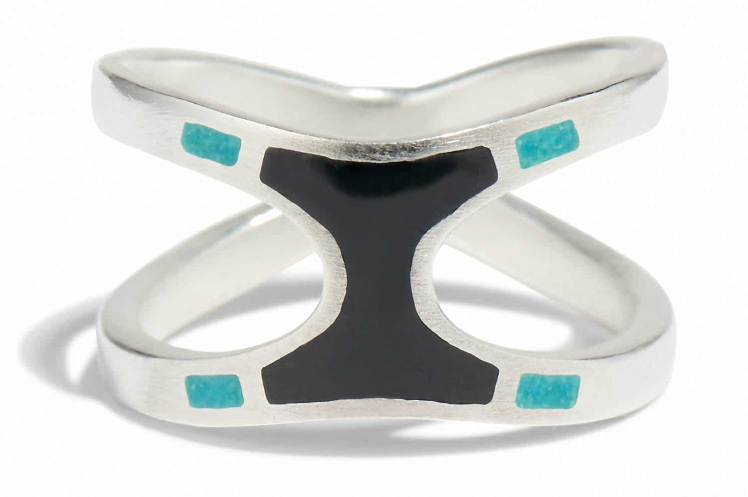 Senna Umbra Ring with Black and Teal Enamel - Image 3