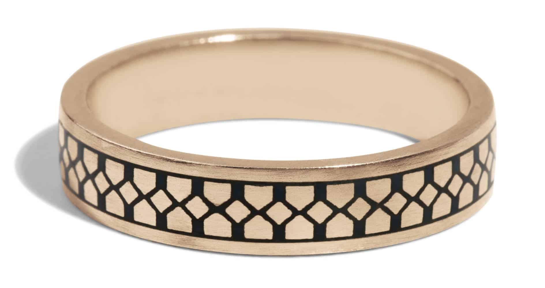 Shield Band with Black Enamel