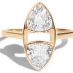 Trillion Dyad White Sapphire Ring