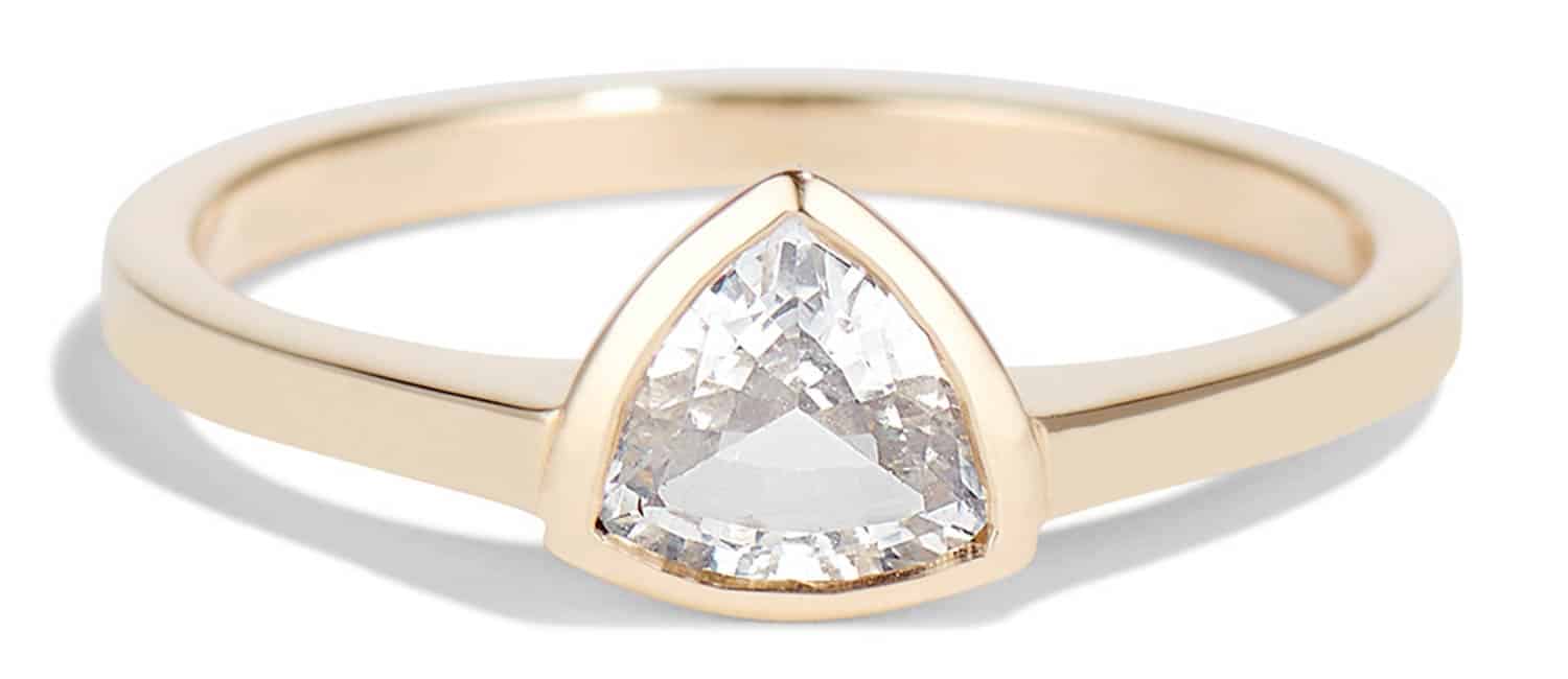 Trillion White Sapphire Ring