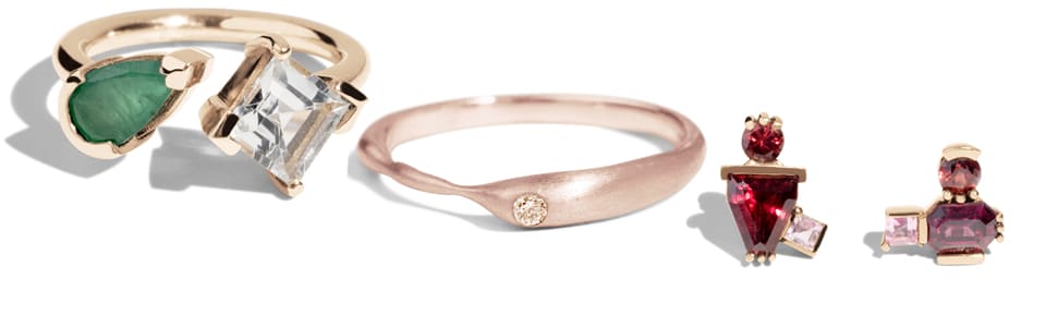 Bario Neal Rings with Gemstone Personalizations for Fire Signs