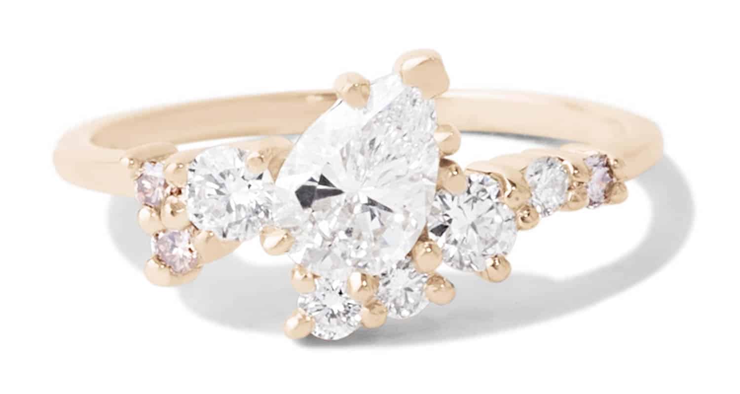 Custom Pear Cut Diamond Cluster Ring