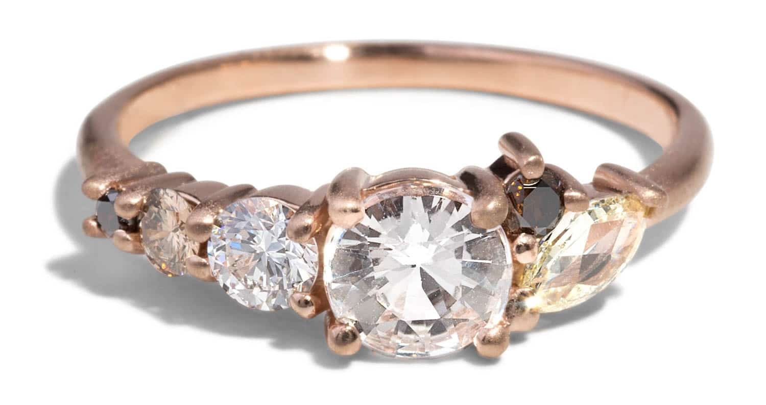 Custom Diamond and White Sapphire Cluster Ring