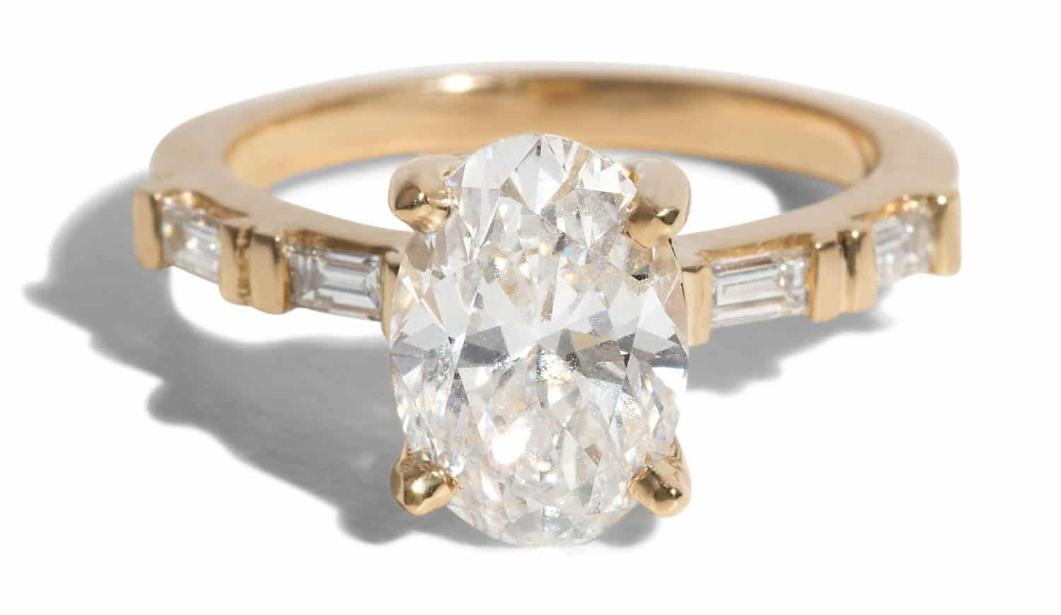Custom Oval and Baguette Diamond Ring