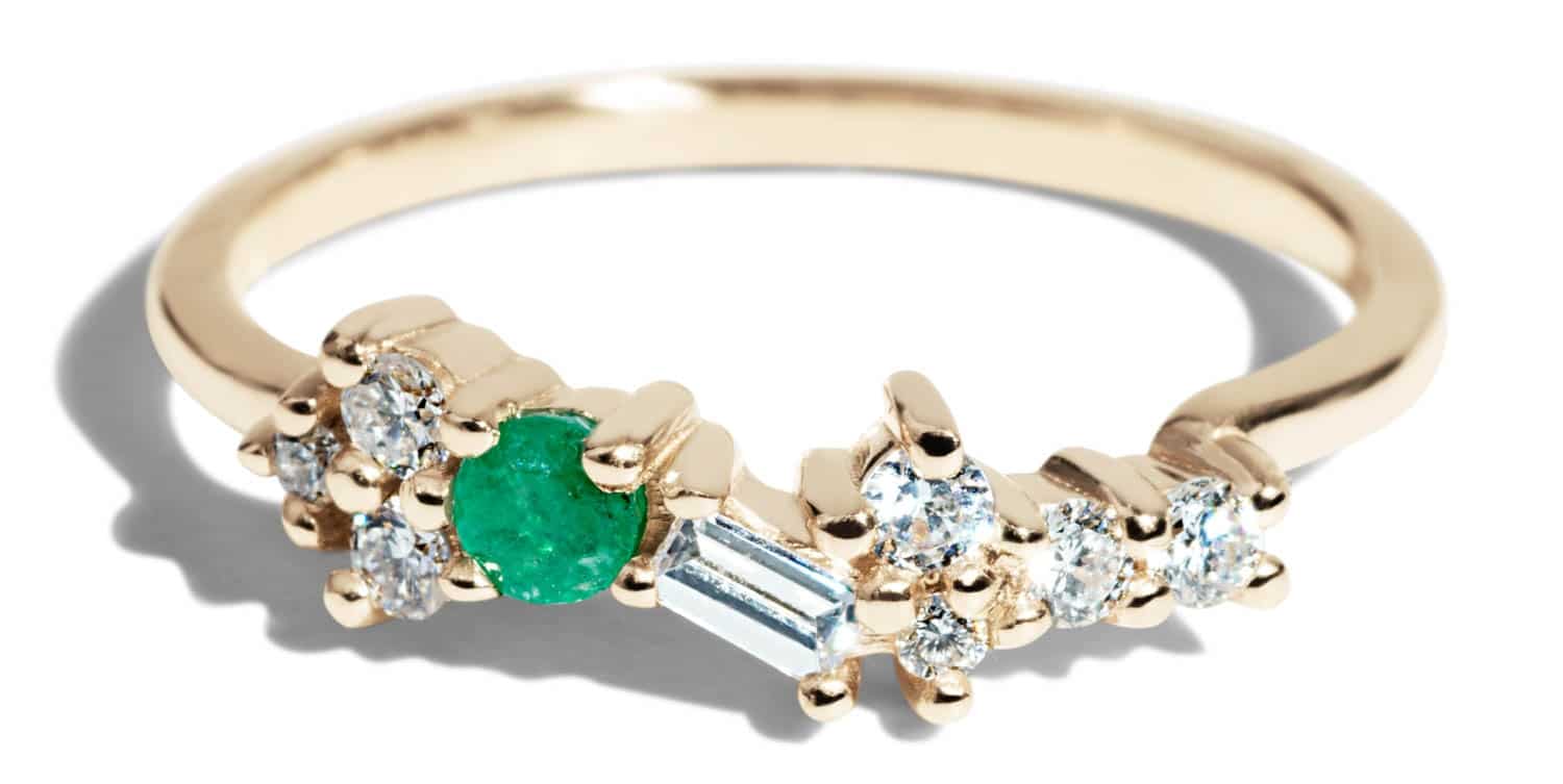 Custom Emerald and Diamond Band