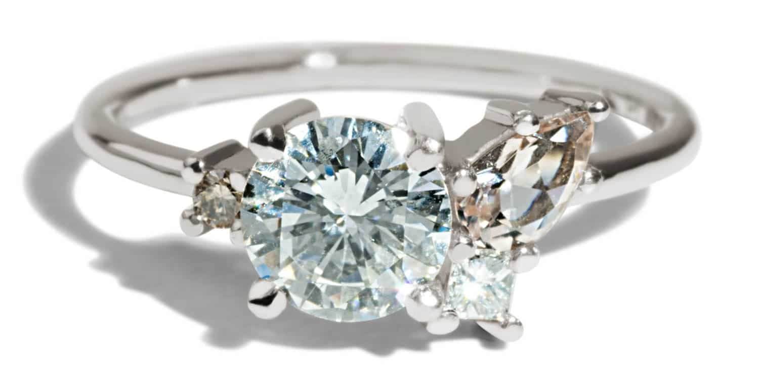Custom Diamond and Morganite Cluster Ring