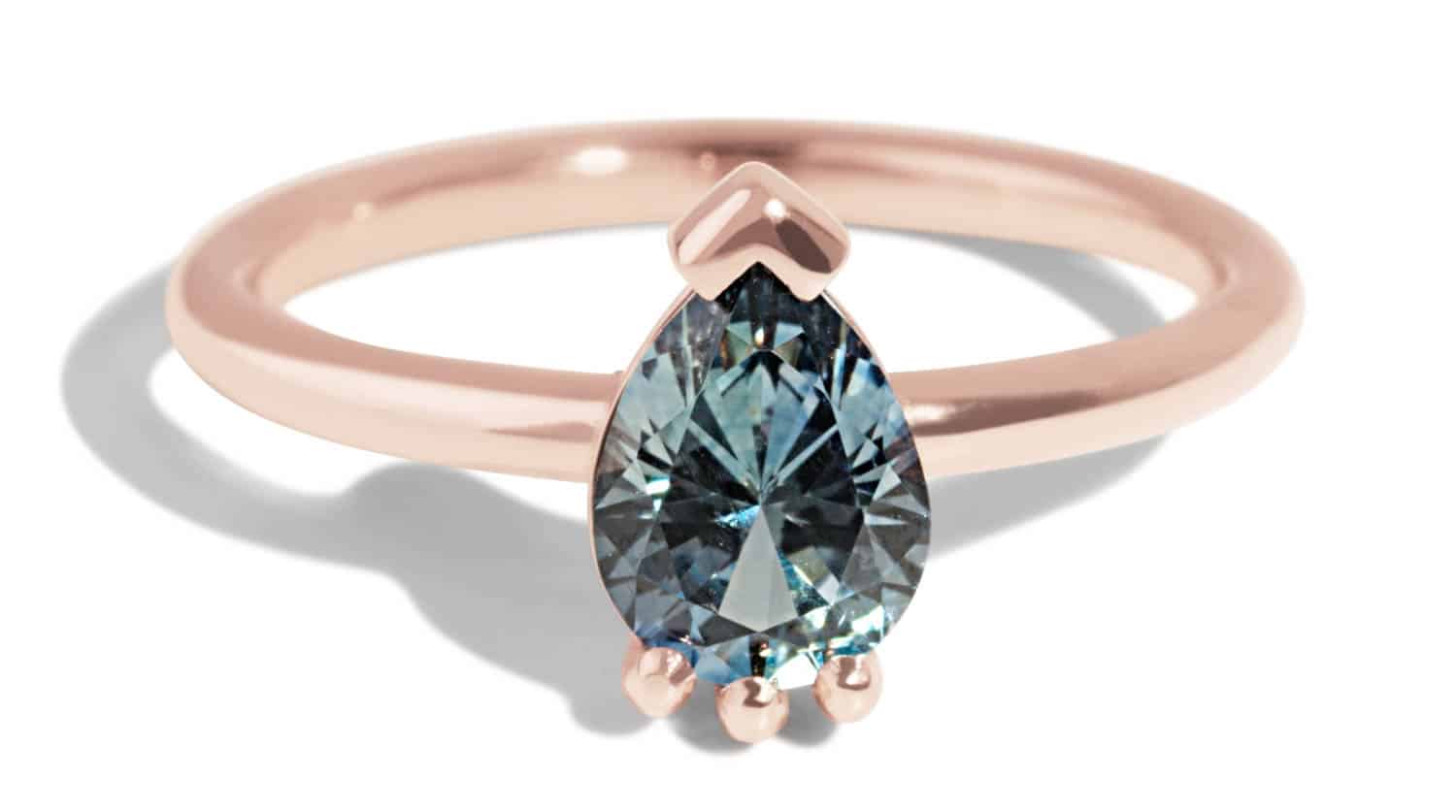 Custom Pear Cut Montana Sapphire Lash Ring