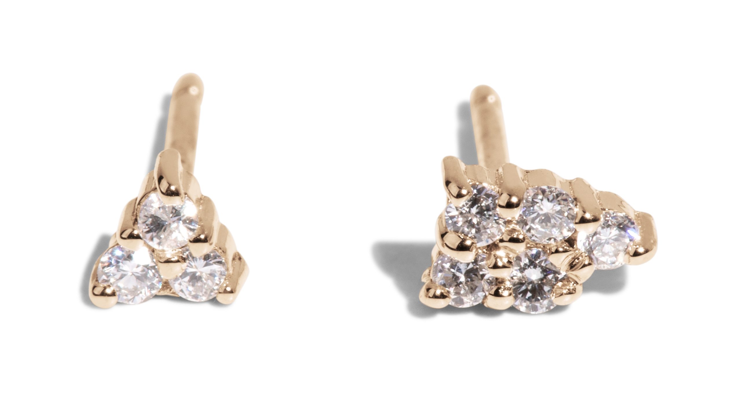 Custom Asymmetrical Diamond Cluster Studs