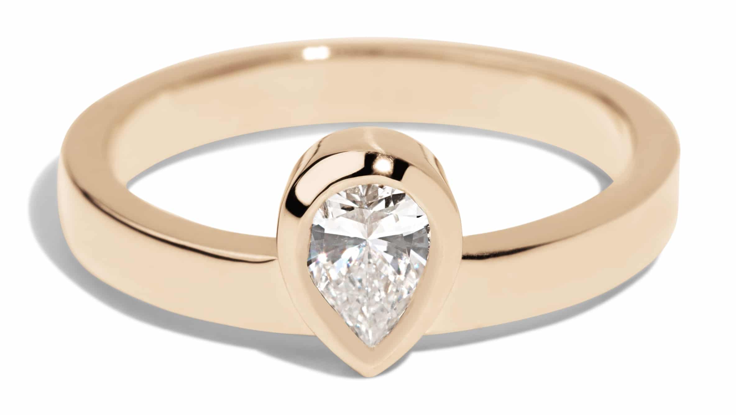 Custom Pear Cut Diamond Solitaire Ring