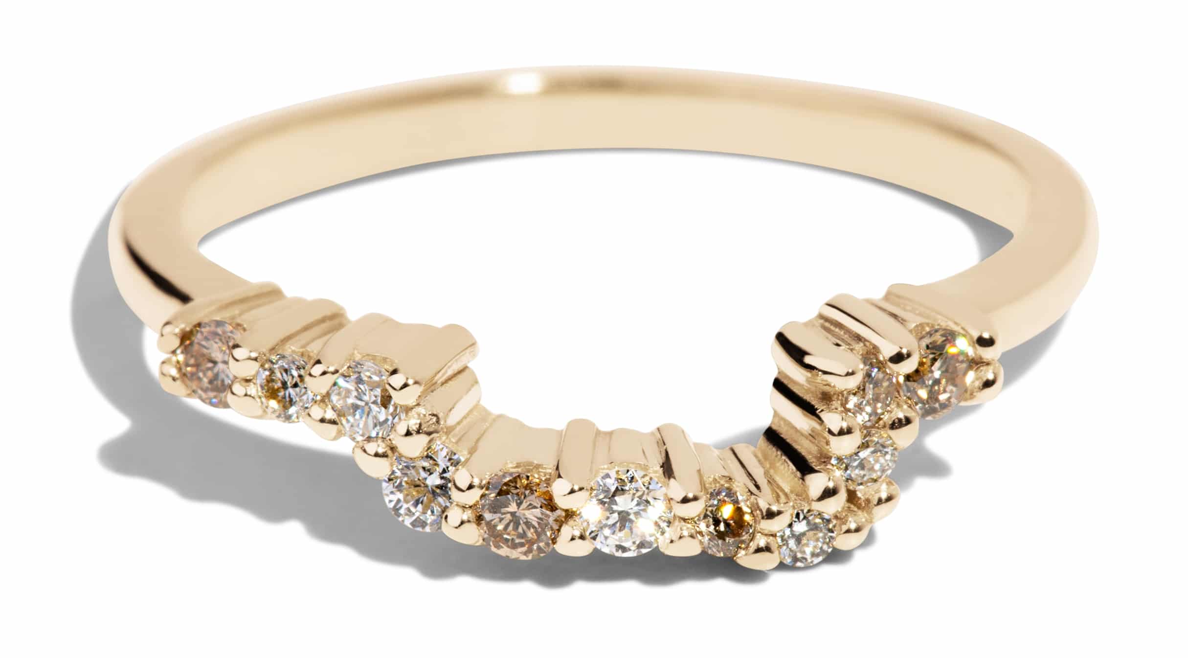 Custom Champagne Diamond Curved Band