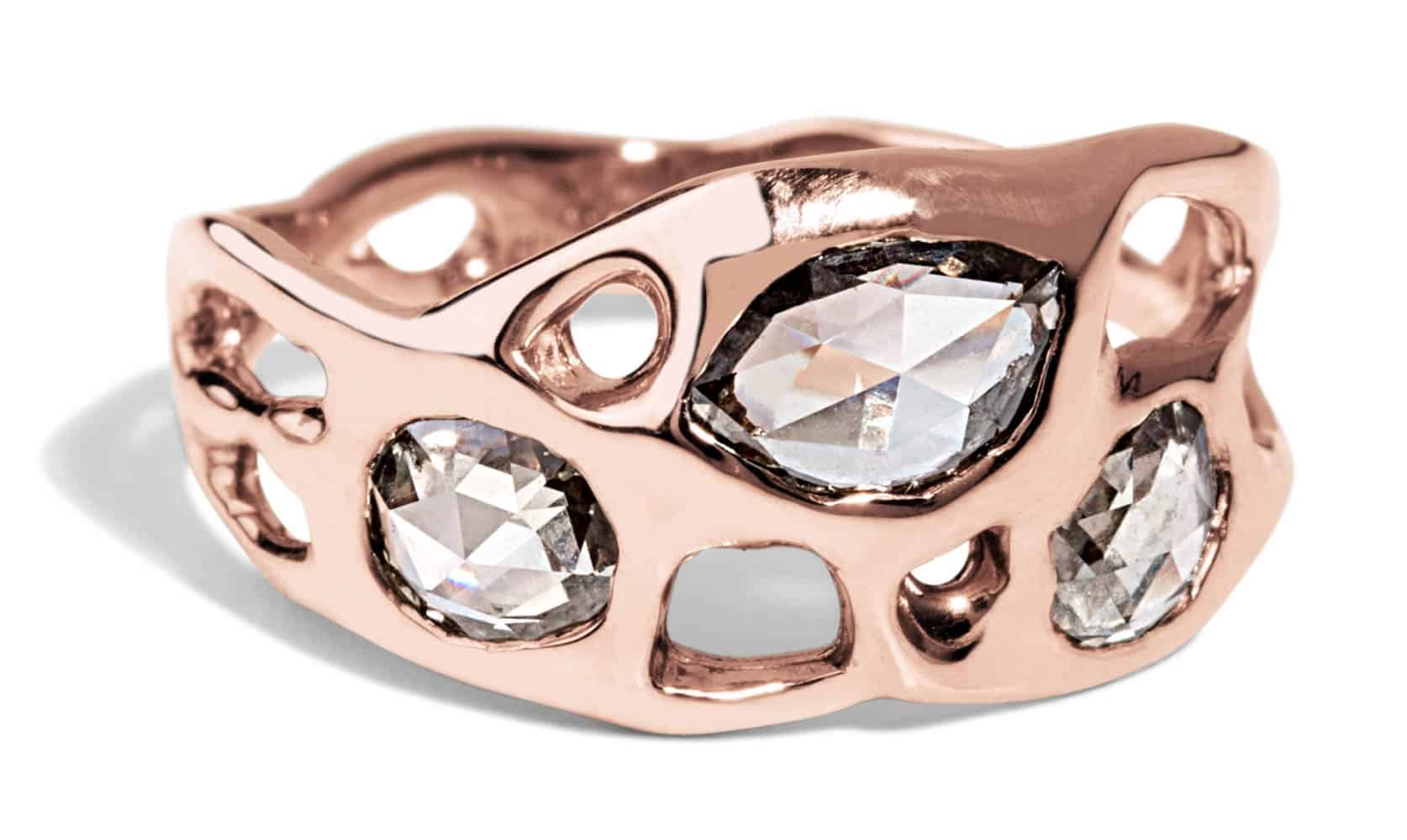 Custom Pink Champagne Diamond Ring