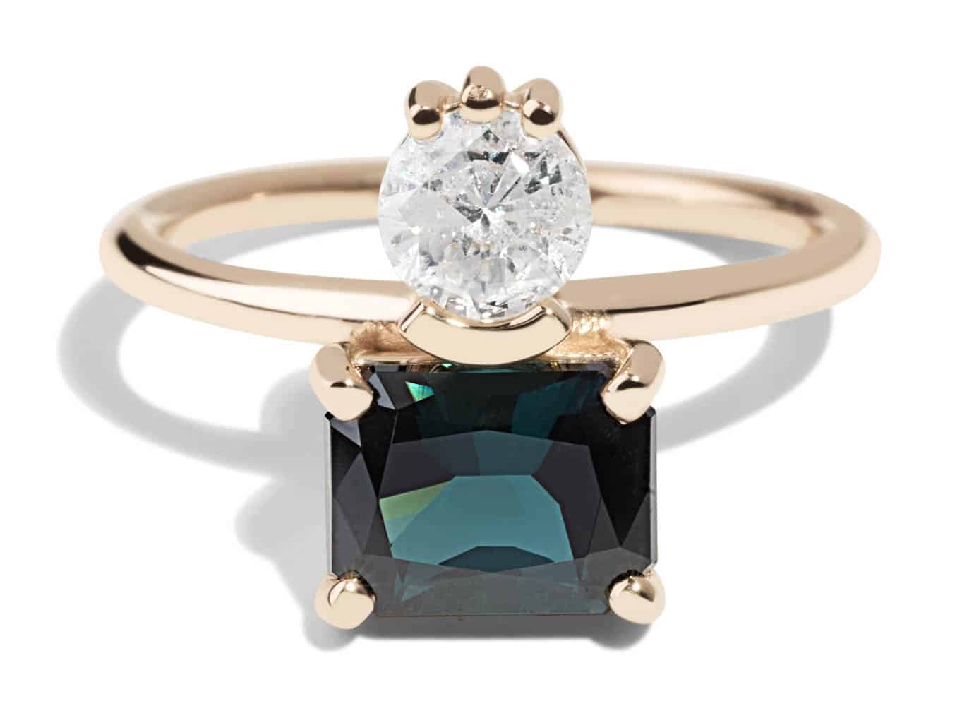 Custom Diamond and Tourmaline Ring