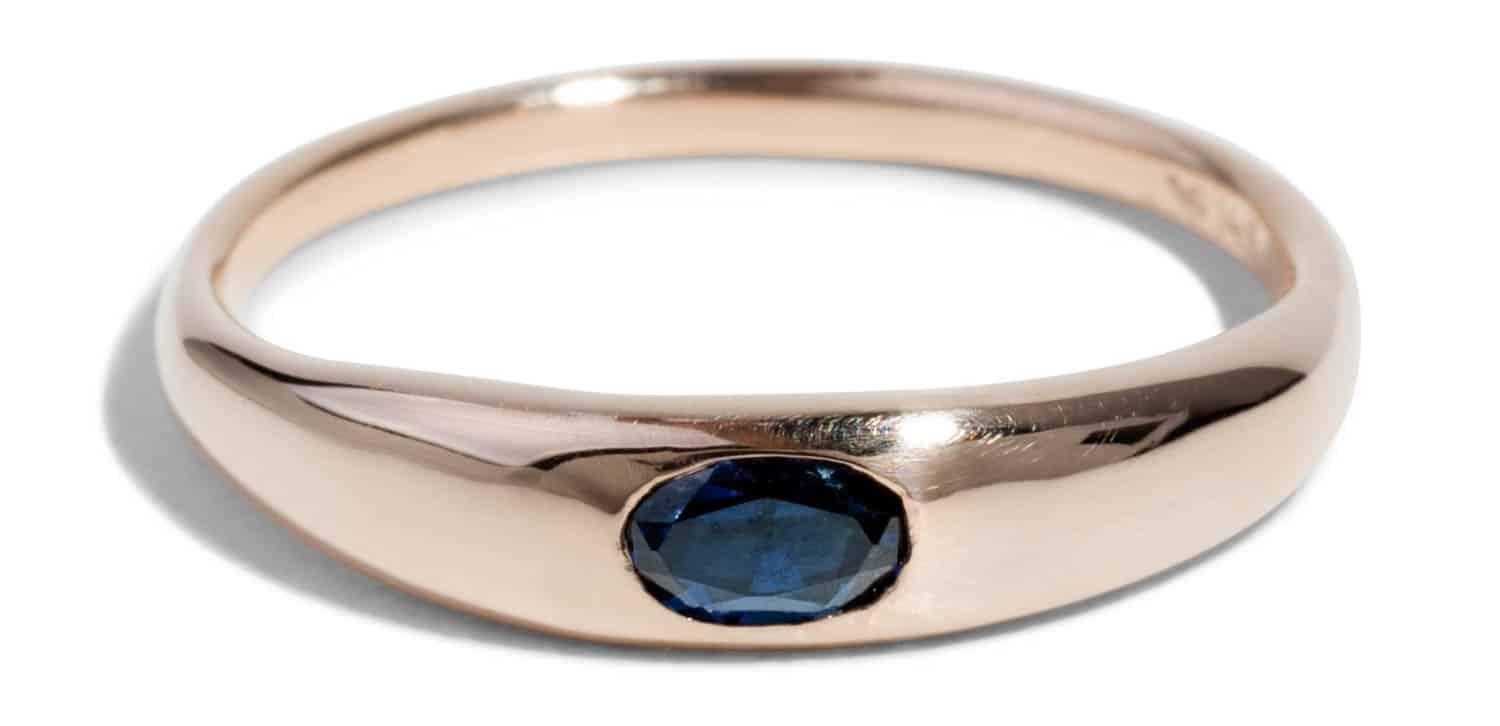 Custom Blue Sapphire Crescent Band