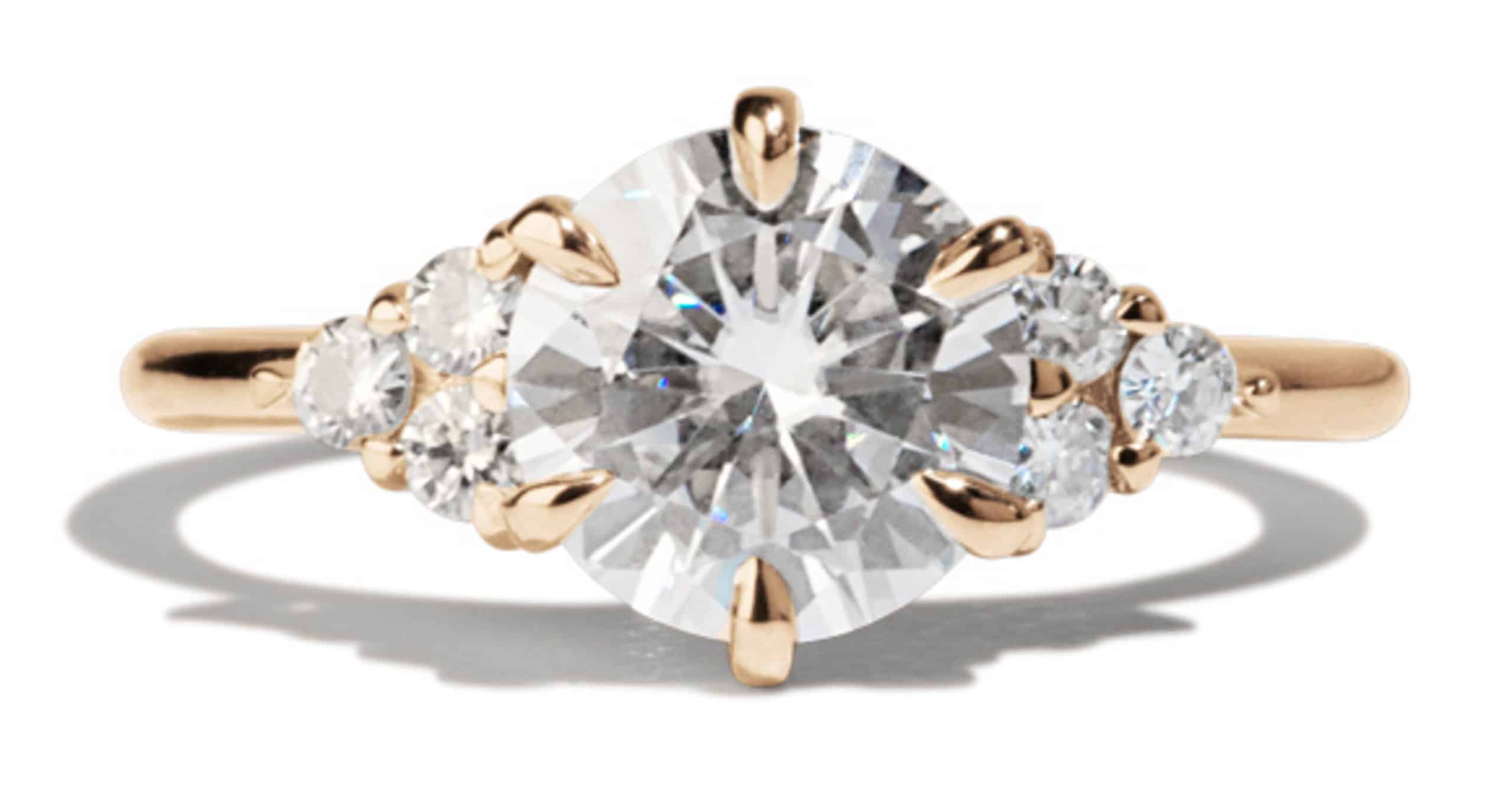Custom Moissanite Cluster Ring