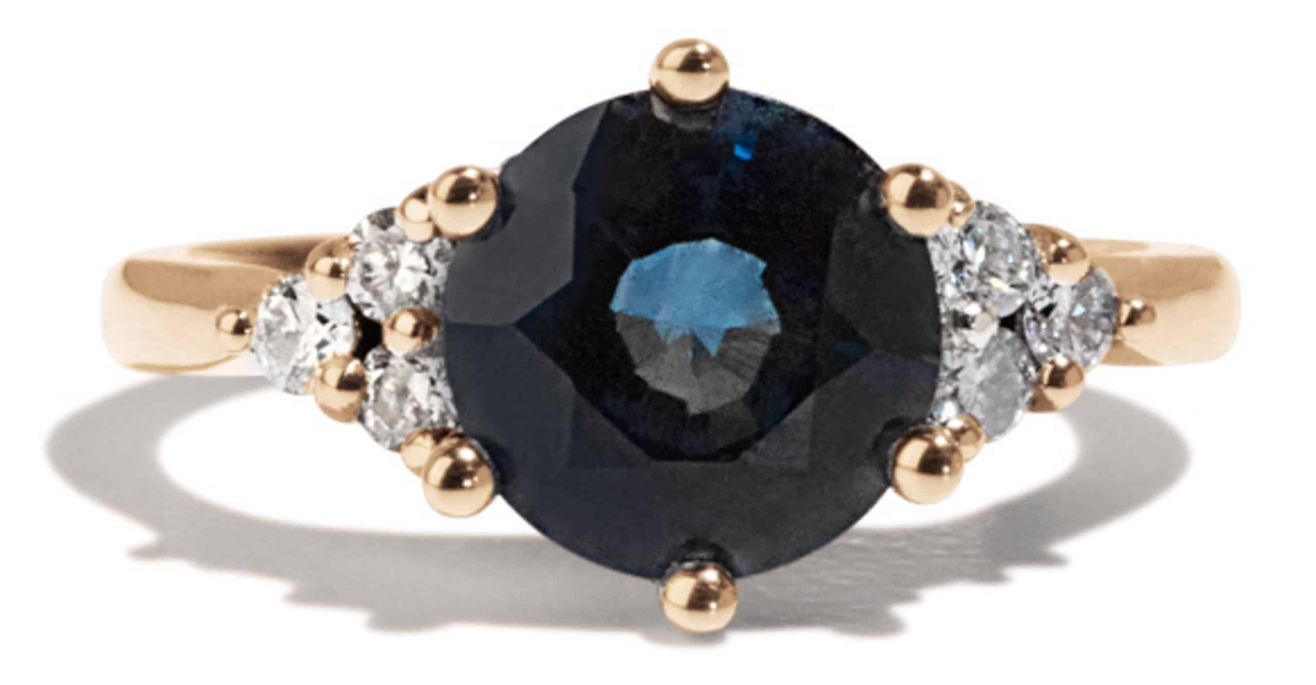 Custom Blue Sapphire and Diamond Ring