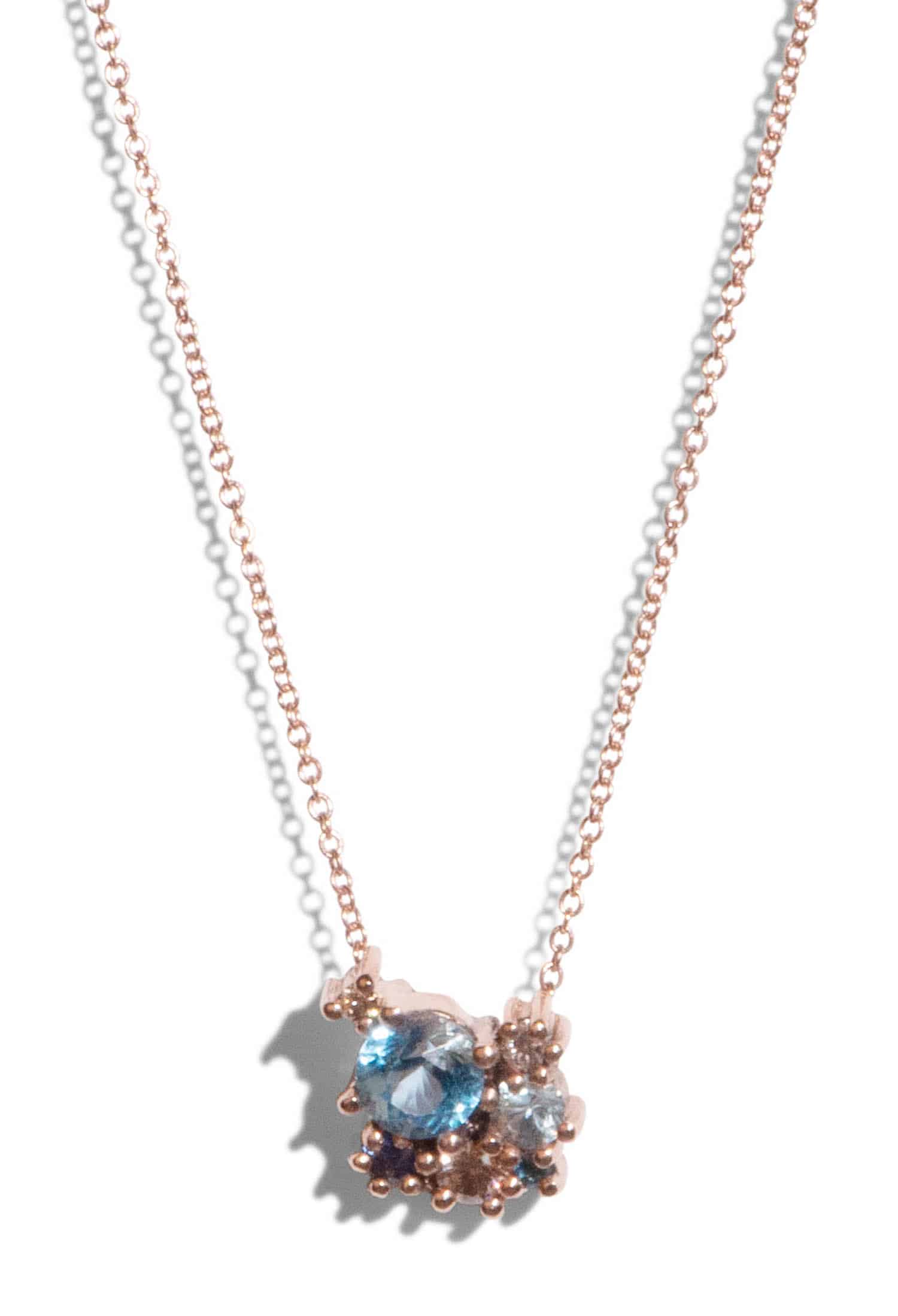 Custom London Blue Topaz Cluster Necklace