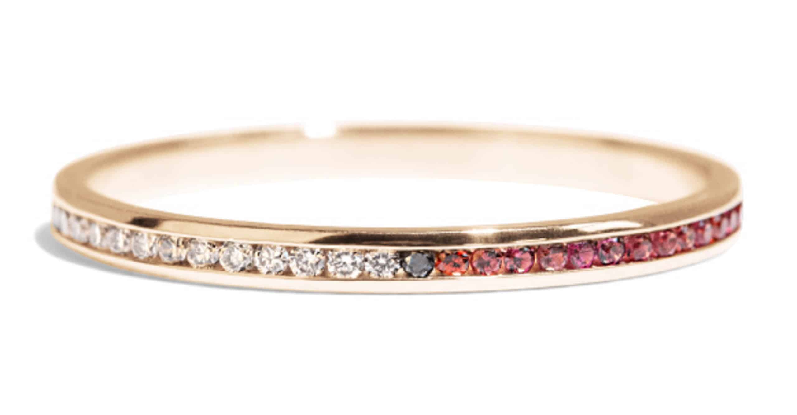 Custom Champagne and Black Diamond Narrow Channel Band