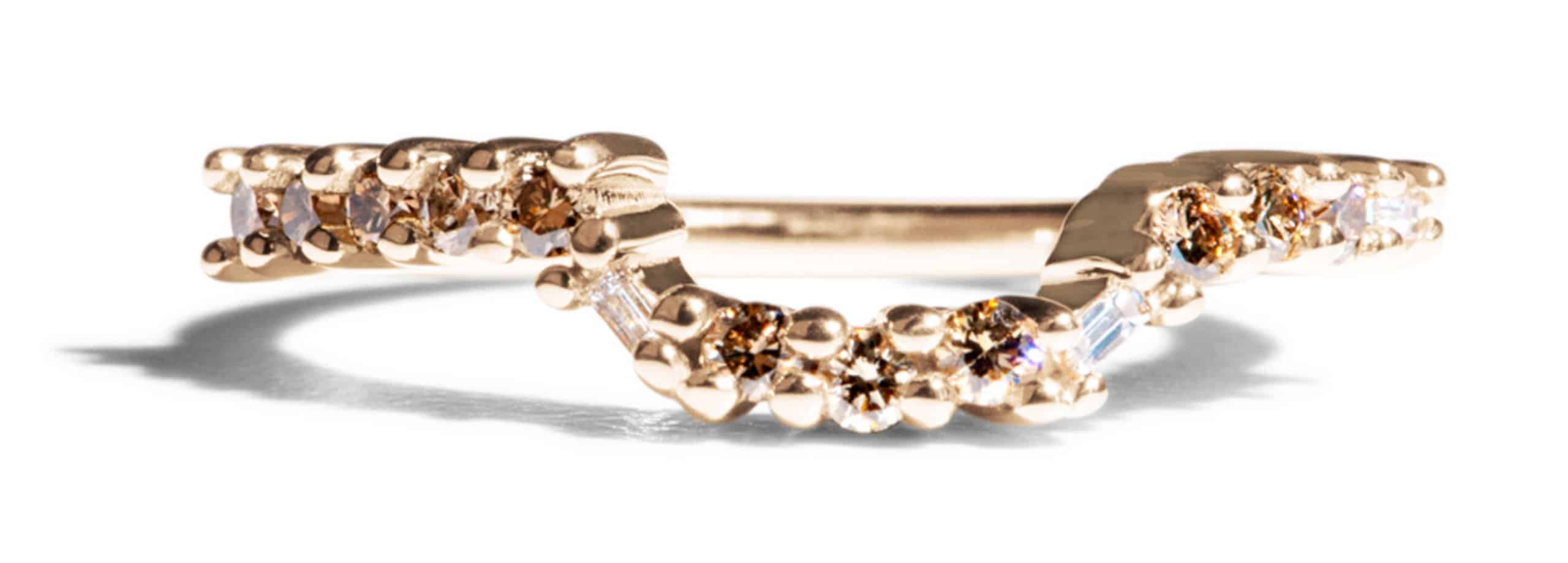 Custom Champagne Diamond Curved Band
