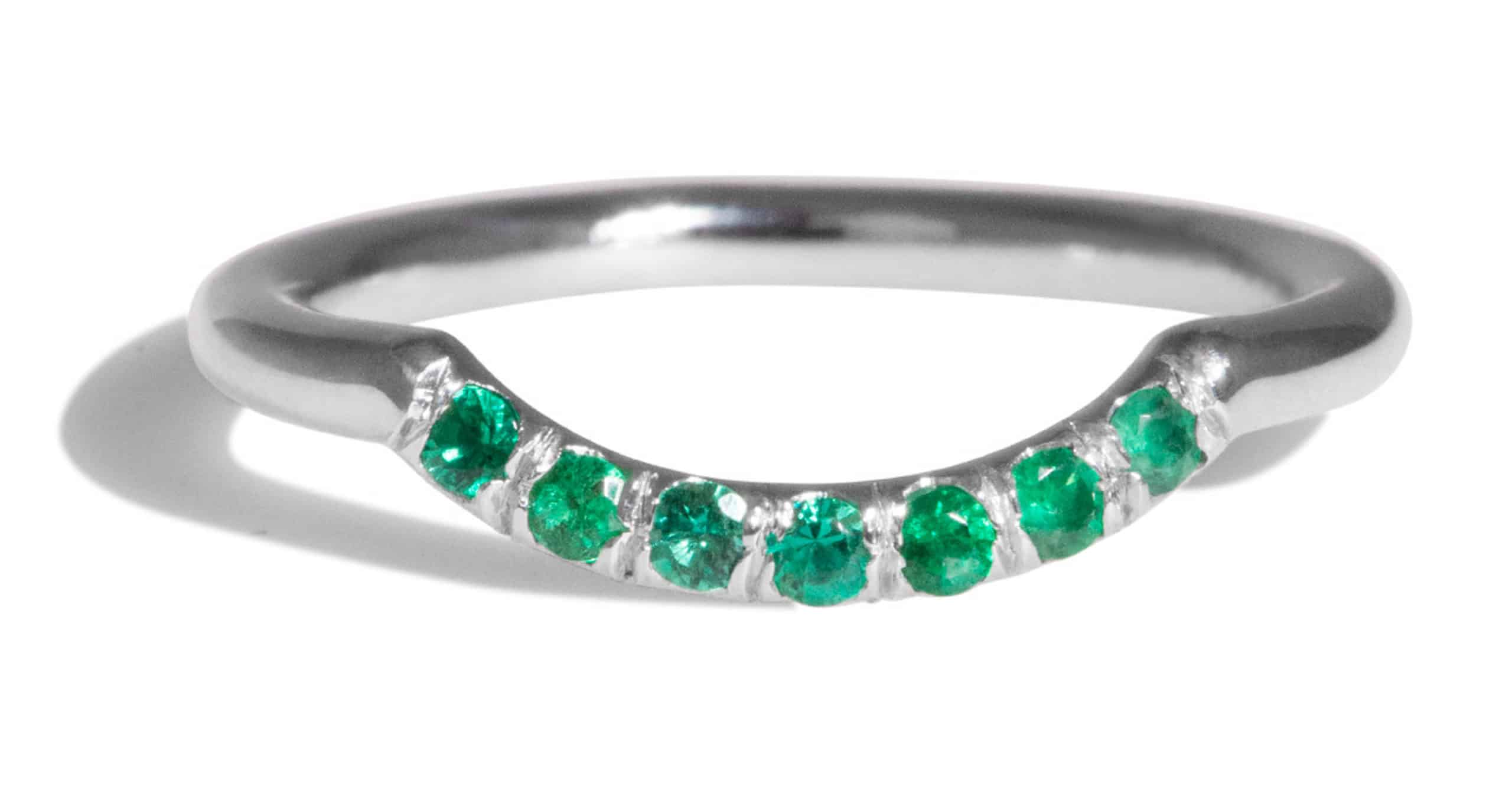 Custom Emerald Curved Band
