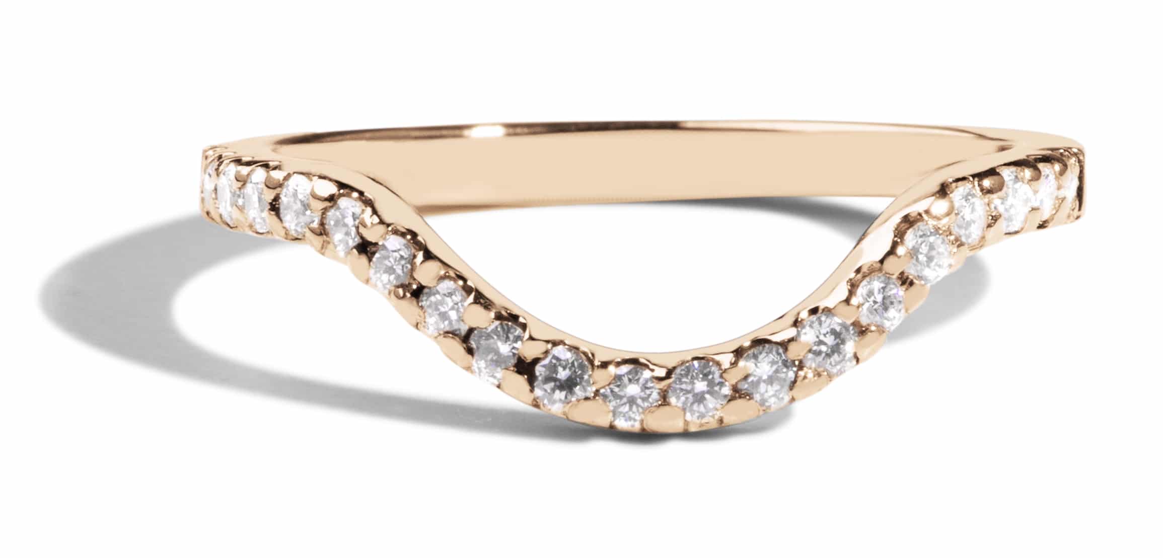 Custom Half Eternity Diamond Curved Band