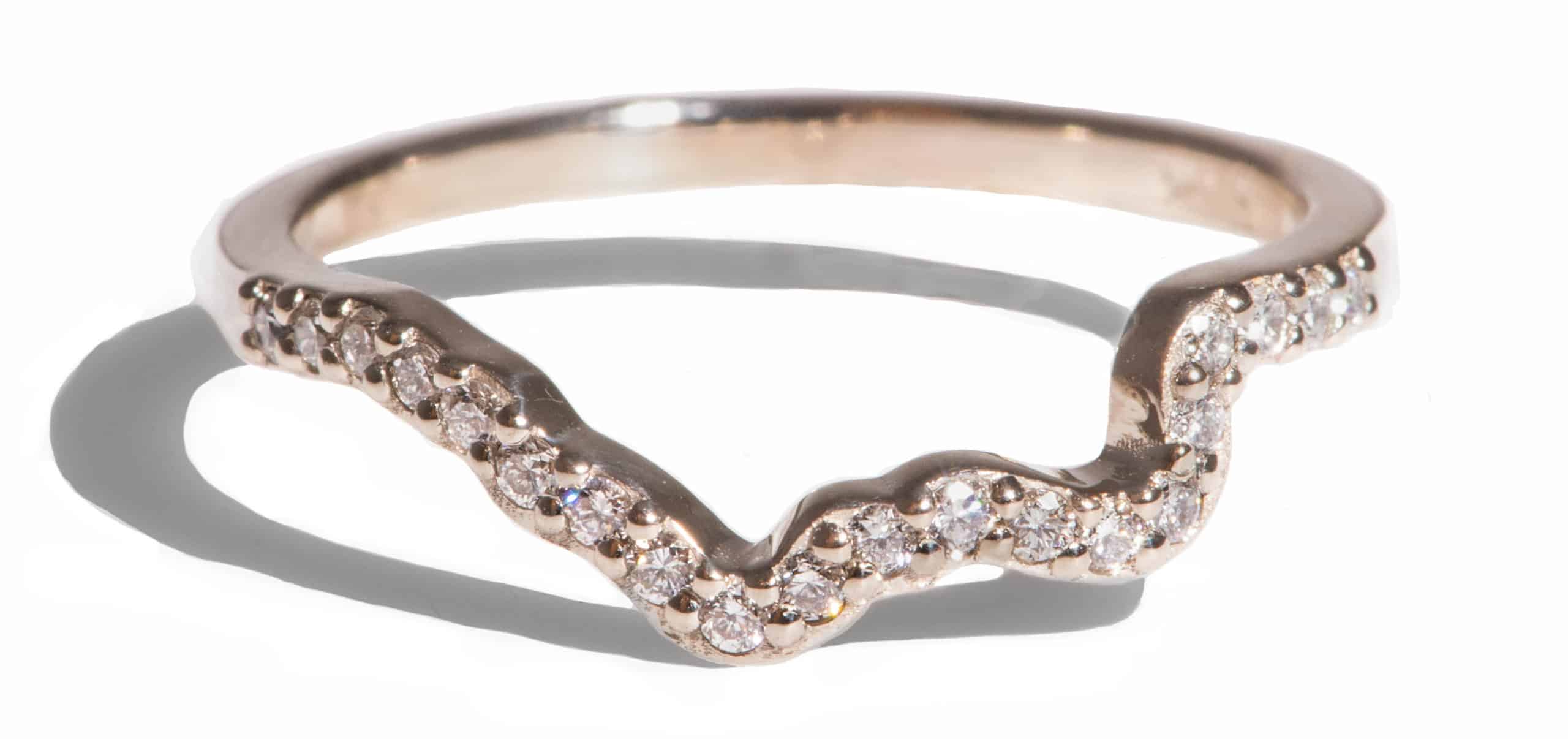 Custom Curved Half Eternity Diamond Band