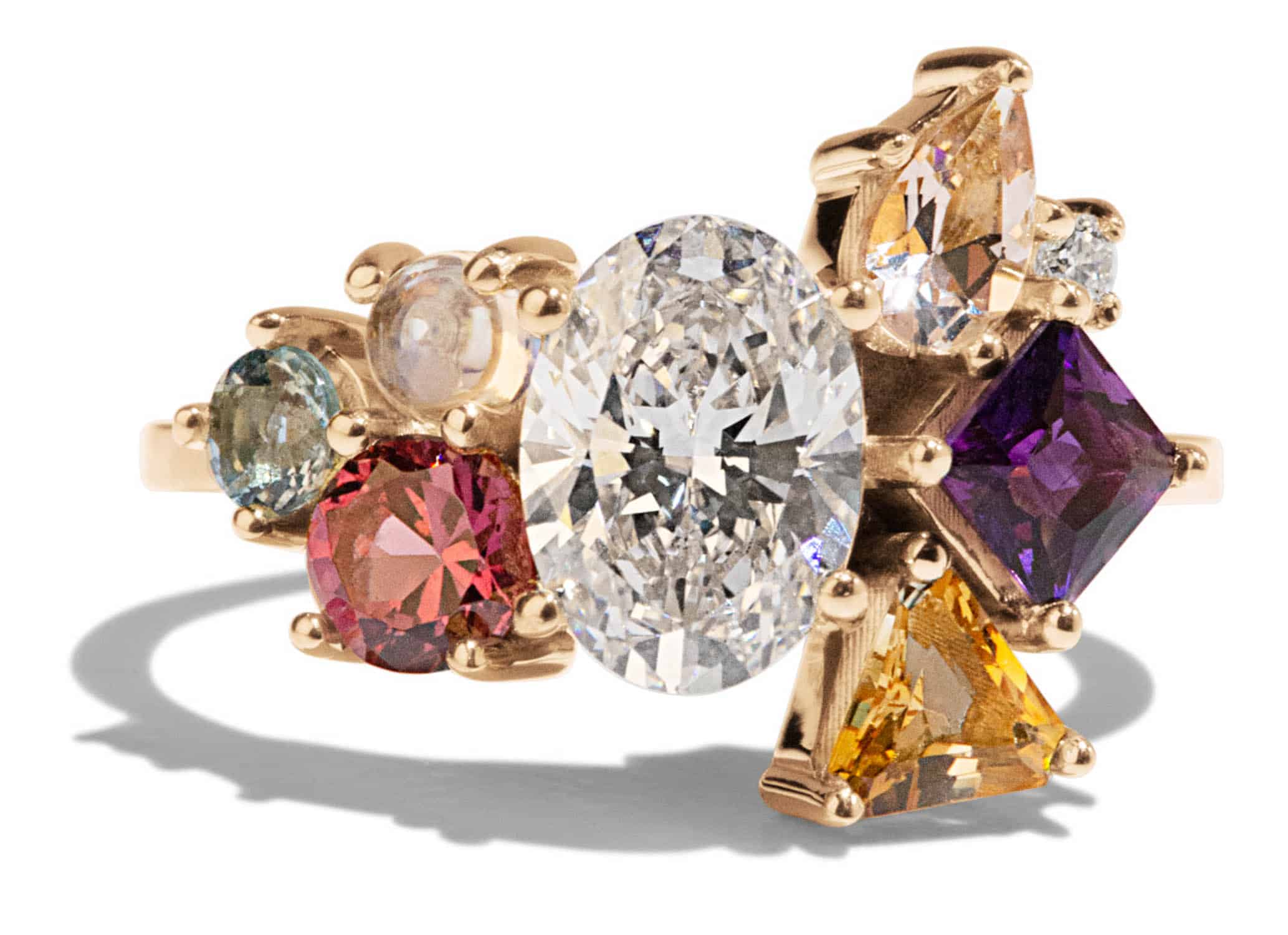 Custom Birthstone Cluster Ring