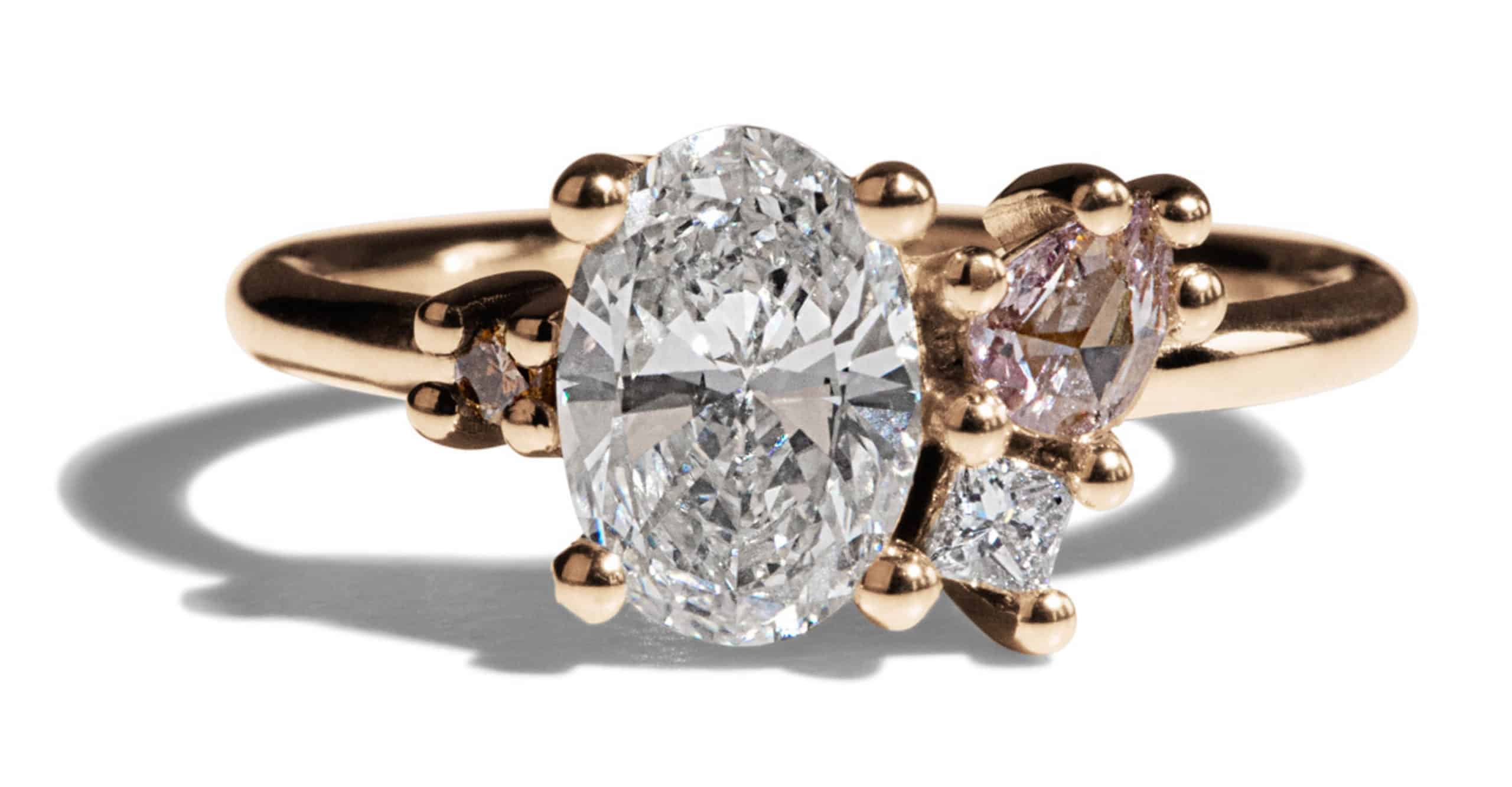 Custom Oval Cut Diamond Cluster Ring