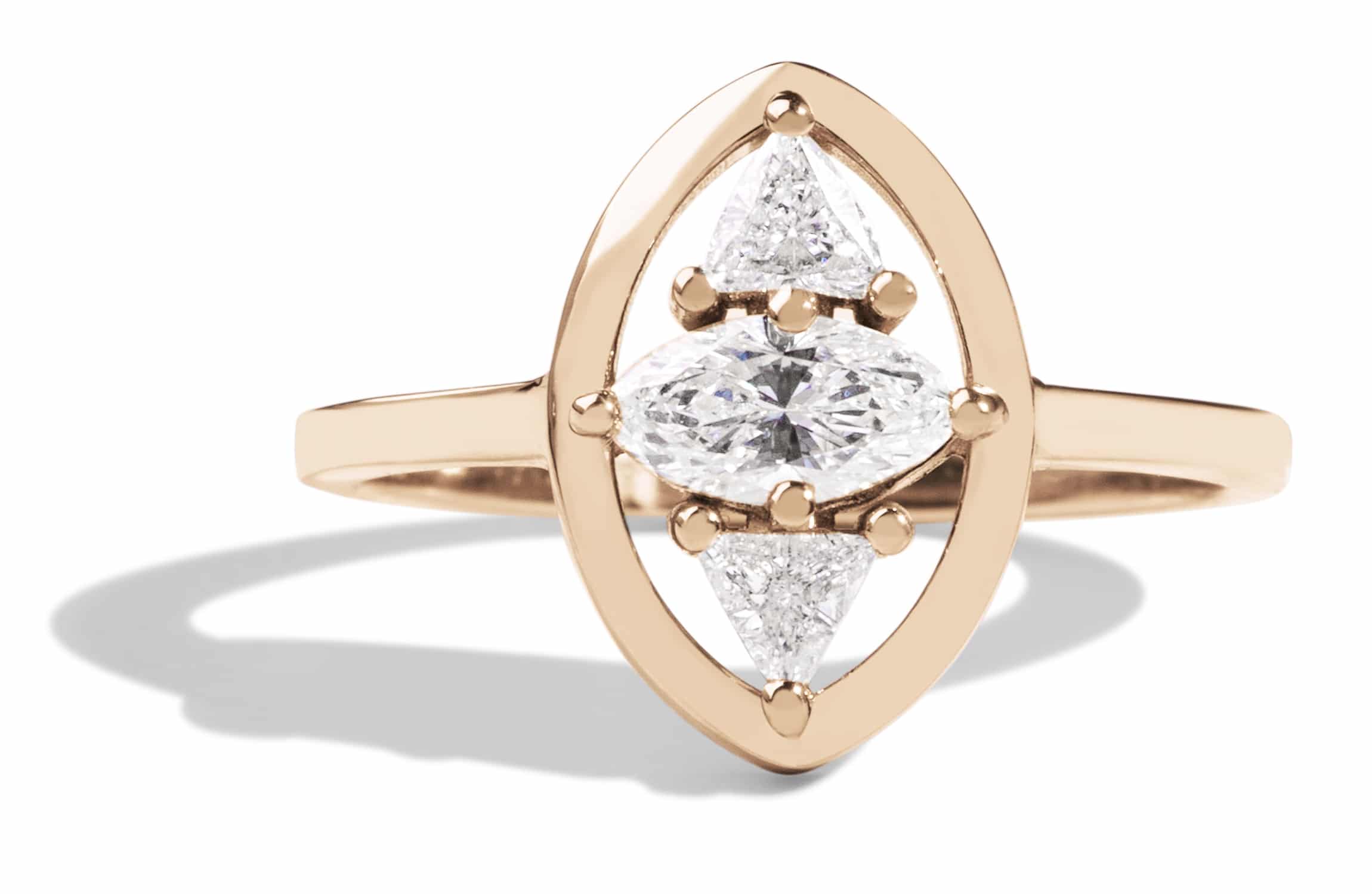 Custom Marquise and Trillion Cut Diamond Ring