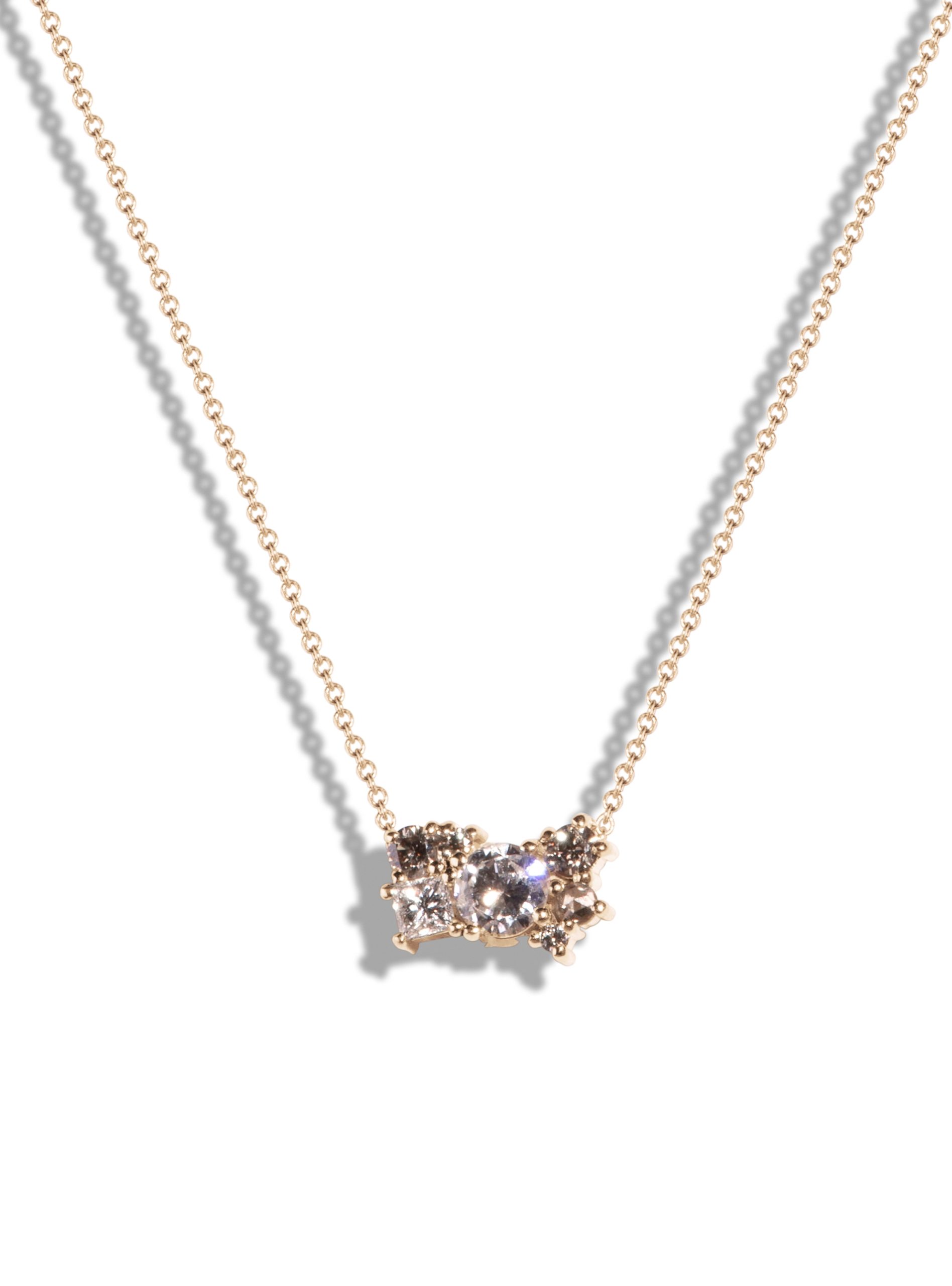 Custom Champagne Diamond Cluster Pendant