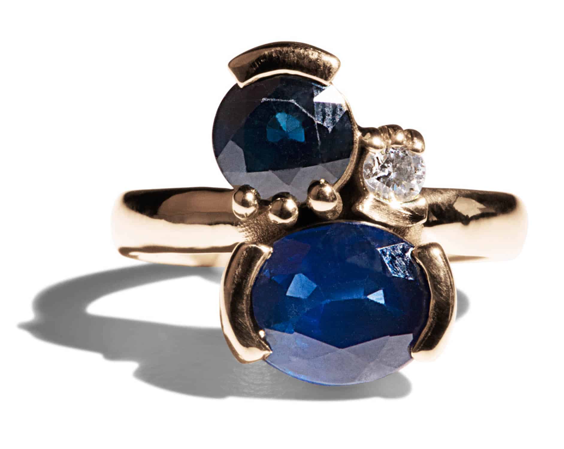 Custom Blue Sapphire Cluster Ring