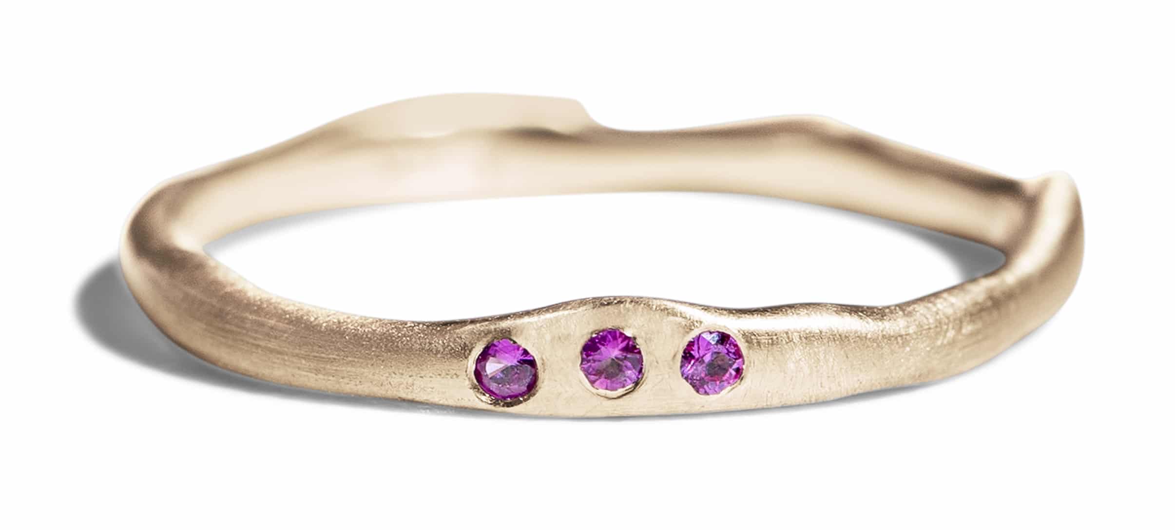 Custom Fuchsia Sapphire Reticulated Band