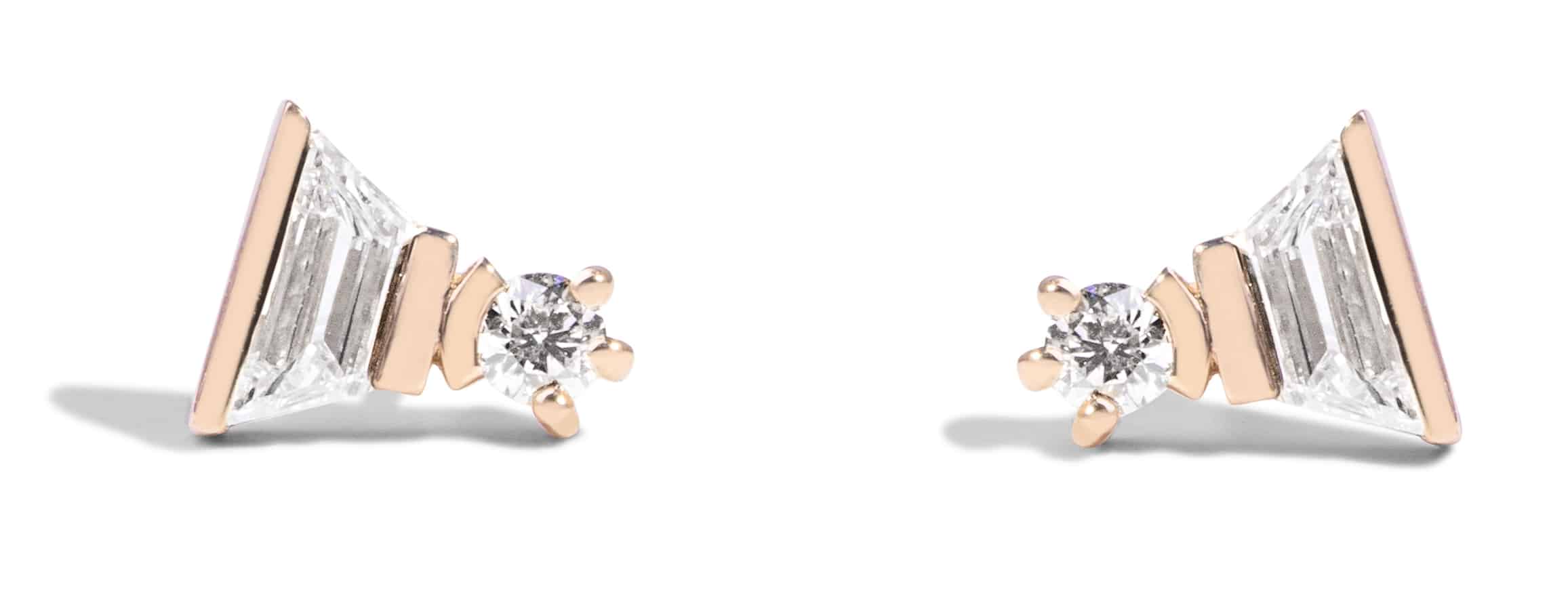 Custom Trapezoid Diamond Studs
