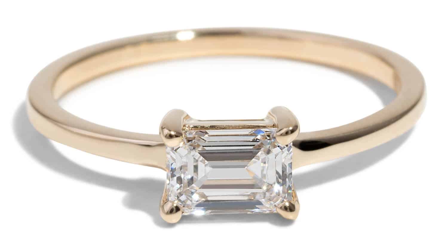 Custom Emerald Cut Diamond Solitaire Ring