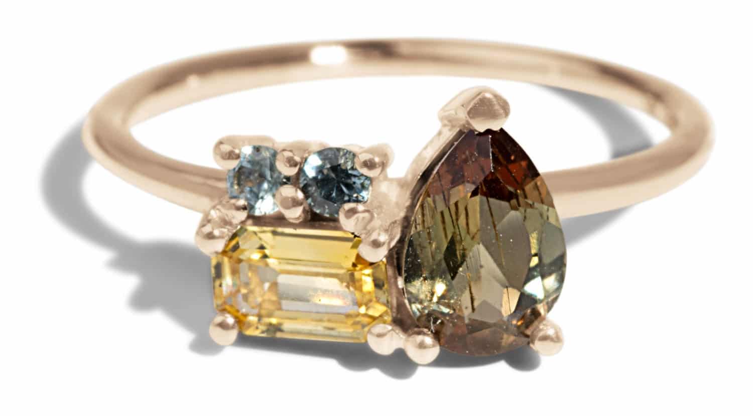Custom Andalusite and Yellow Sapphire Ring