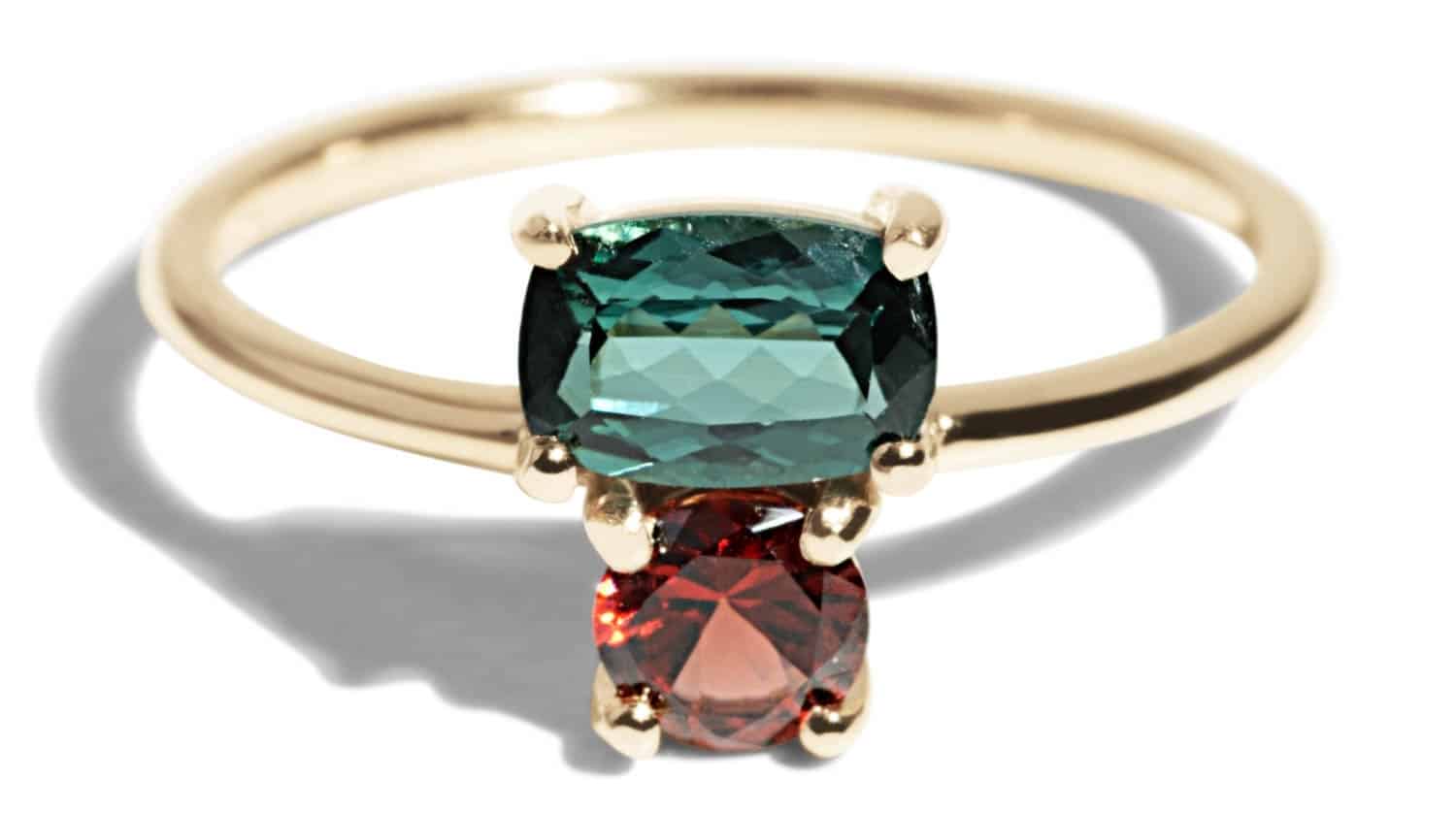 Custom Tourmaline and Garnet Ring
