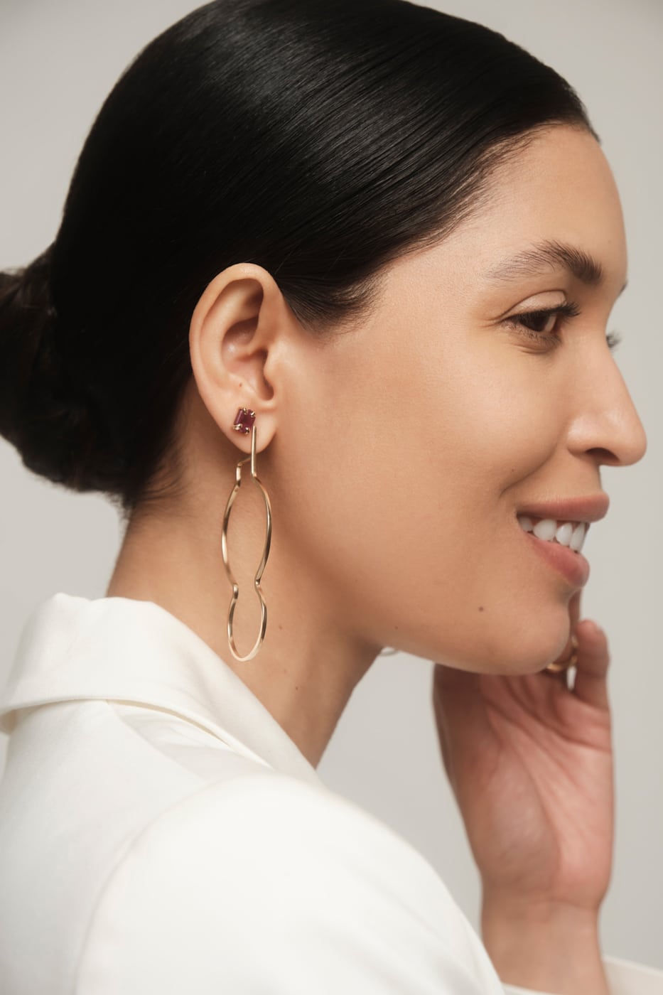 Ruby Slice Studs on figure