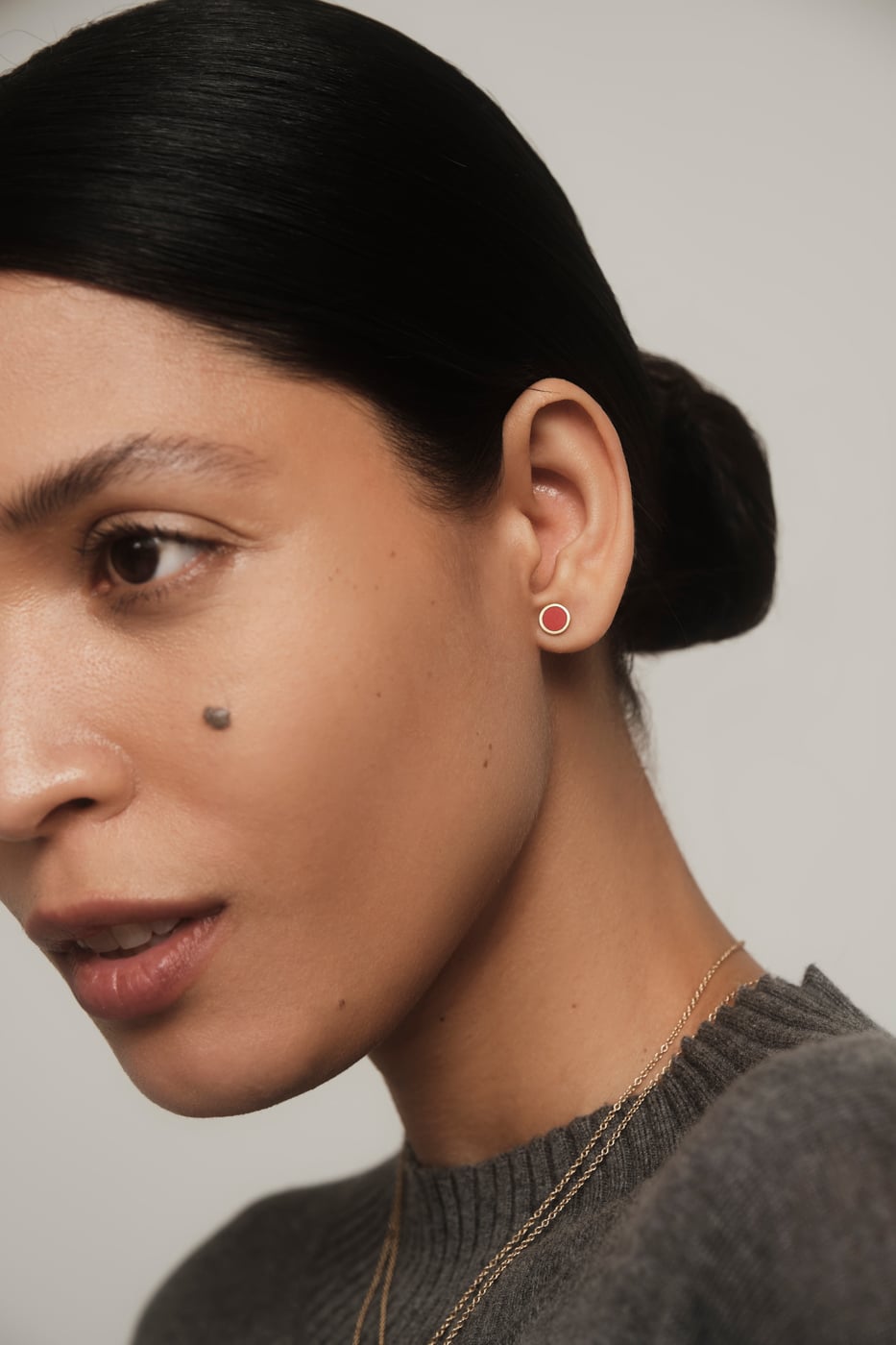 Senna Studs with Tomato Red Enamel on figure