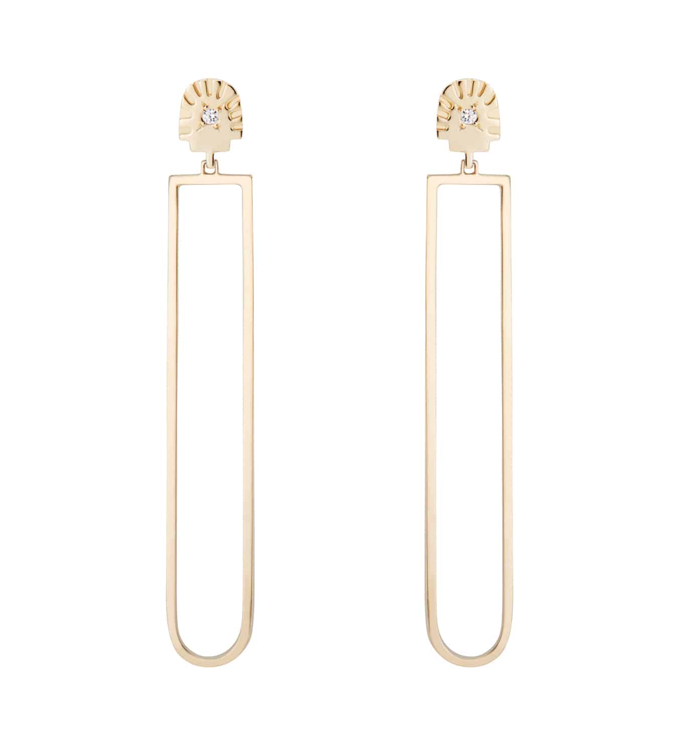 Ray Fringe Diamond Drops Yellow Gold