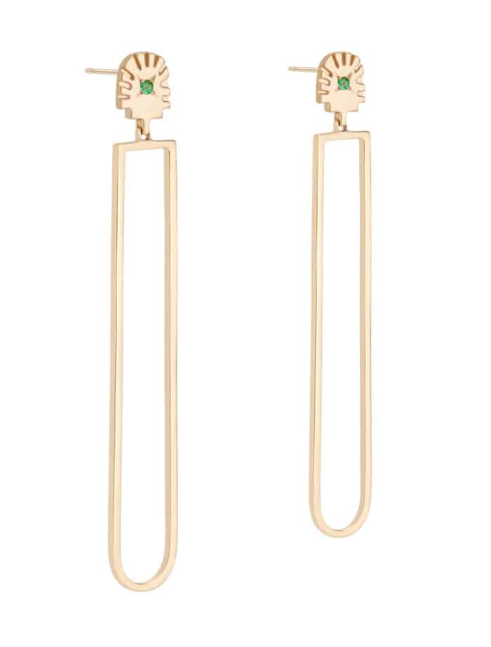 Ray Fringe Emerald Drops Yellow Gold - Image 2