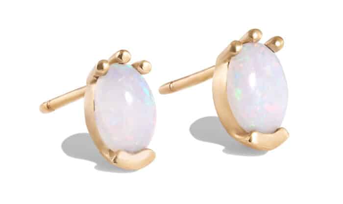 Lash Opal Studs Yellow Gold