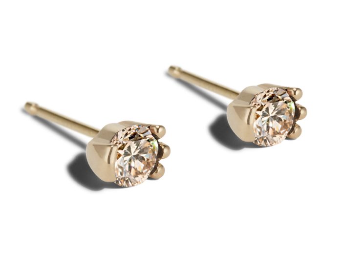 Lash Champagne Diamond Studs .25ct Yellow Gold - Image 2