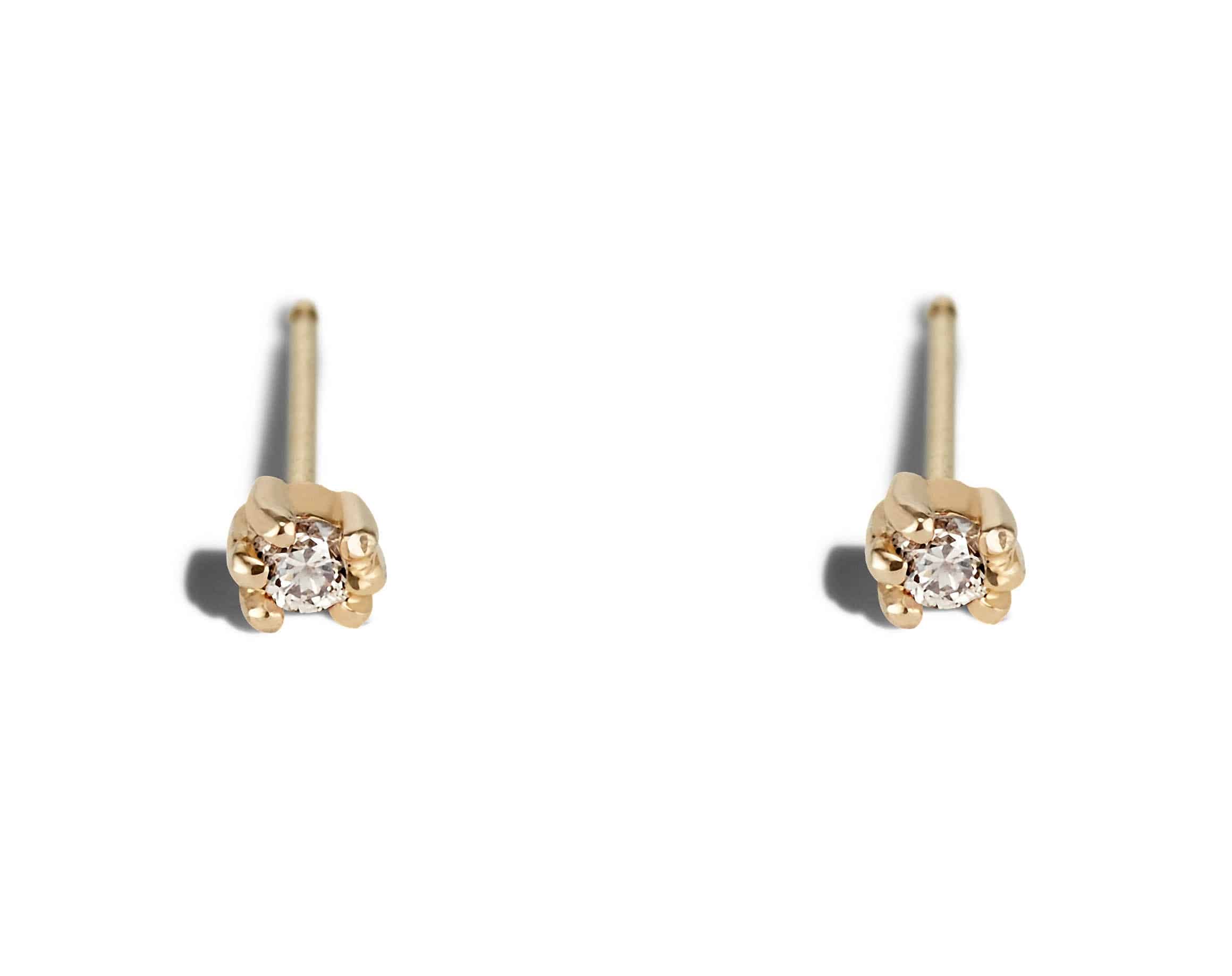 Lash Mini Diamond Studs Yellow Gold