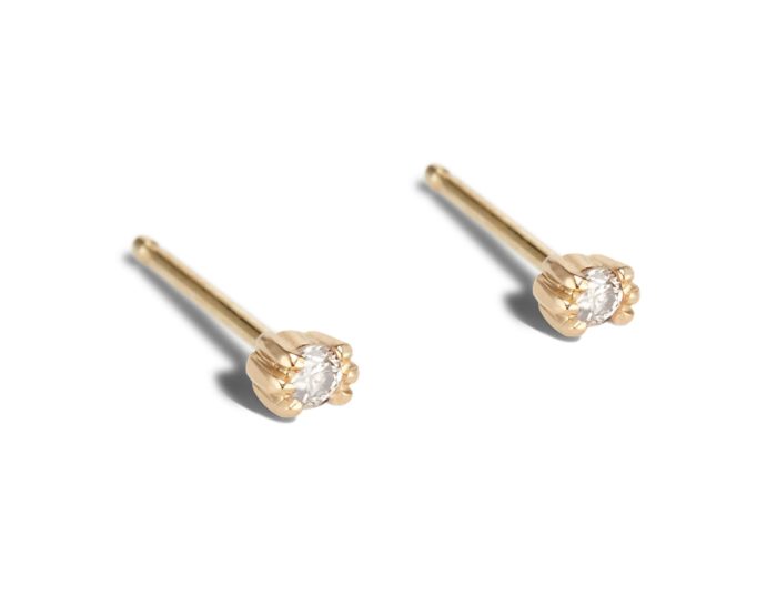 Lash Mini Diamond Studs Yellow Gold - Image 2