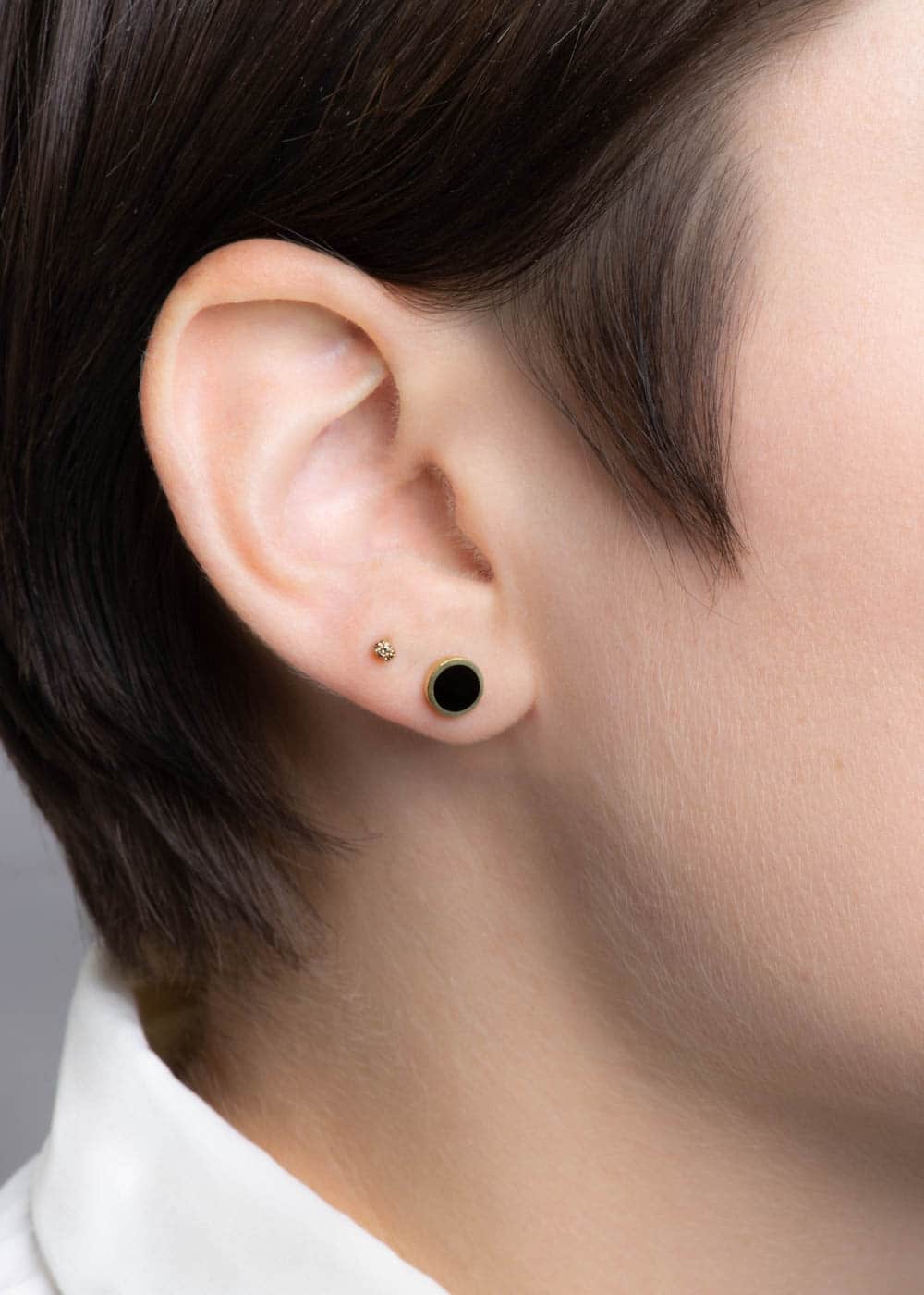 Senna Studs with Black Enamel on figure