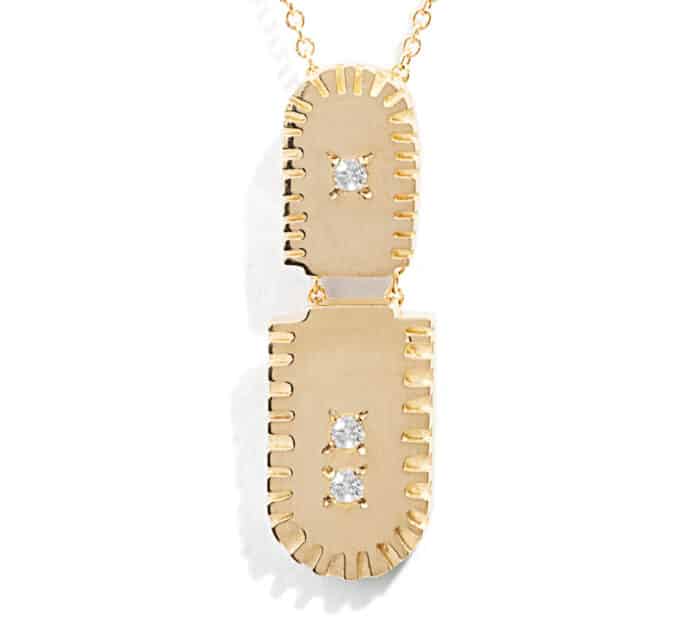 Ray Fringe Diamond Pendant Yellow Gold