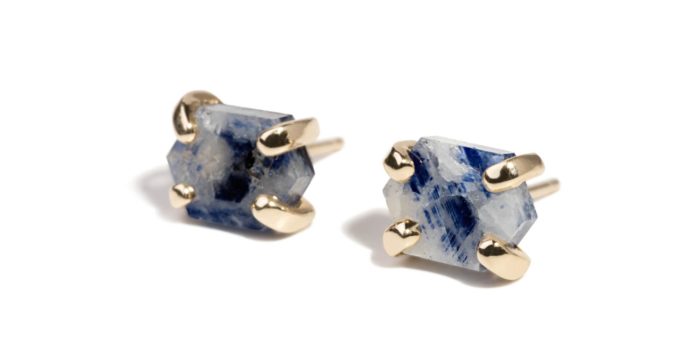 Sapphire Slice Studs Yellow Gold - Image 2