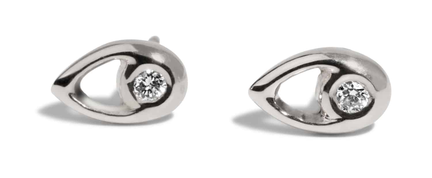 Aira Diamond Studs Silver