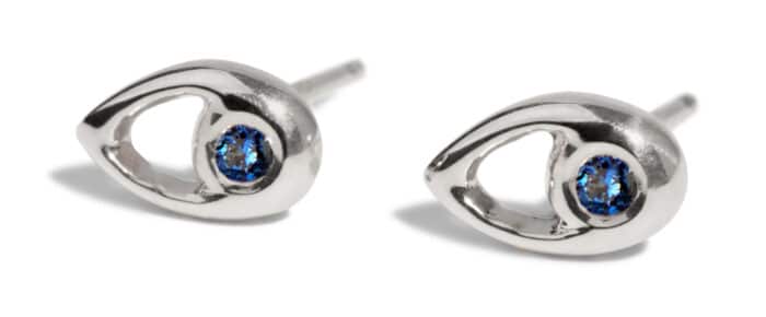 Aira Blue Sapphire Studs Silver - Image 2