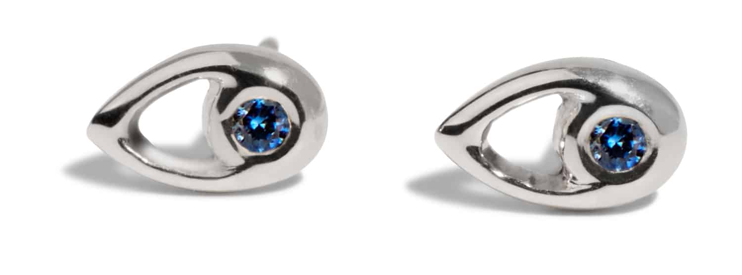 Aira Blue Sapphire Studs Silver