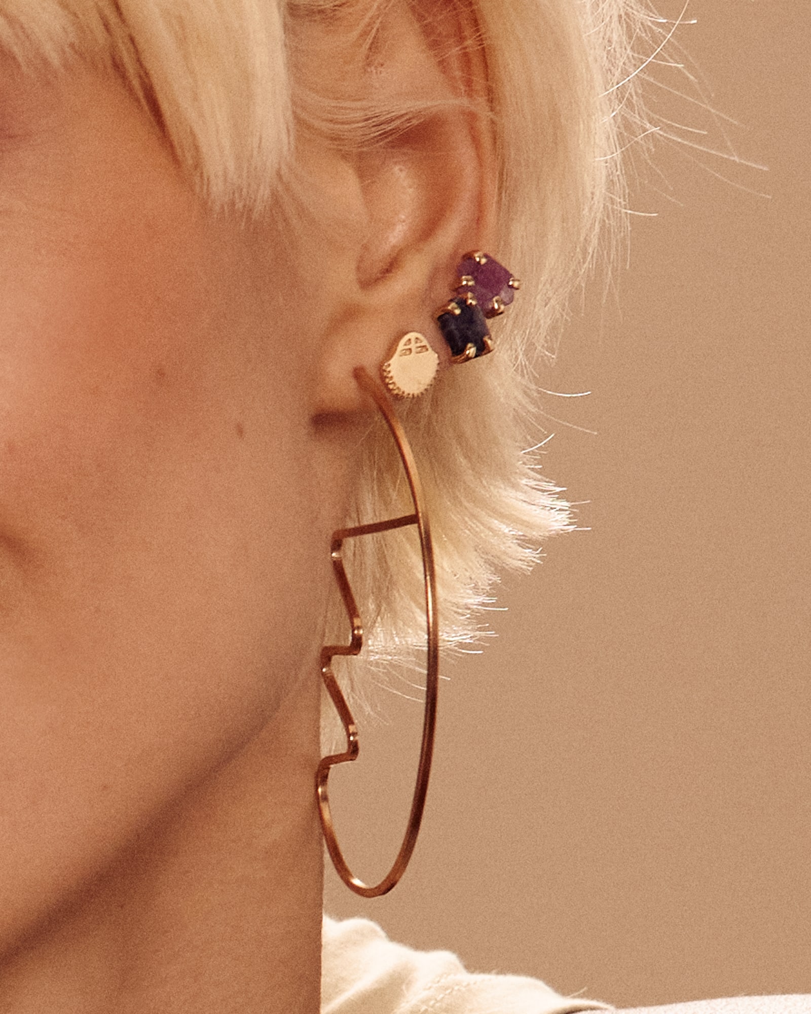 Ruby Slice Studs on figure